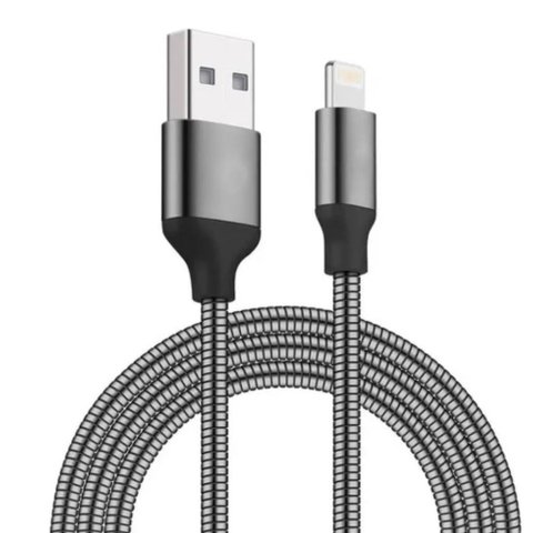 Cabo Usb de Dados Turbo Iphone Super Flexivel 1mt Inova Cinza