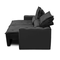 Sofá Retrátil e Reclinável 2 lugares com Molas 1,50m Livia Suede Preto Adonai Estofados - 7