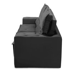Sofá Retrátil e Reclinável 2 lugares com Molas 1,50m Livia Suede Preto Adonai Estofados - 8