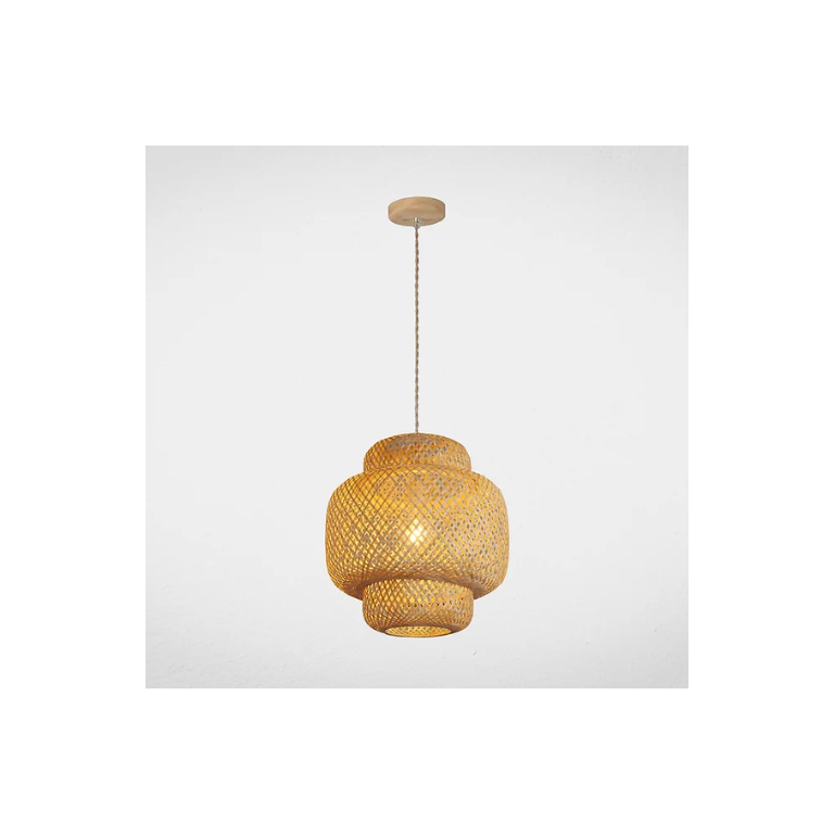 PENDENTE RÚSTICO BALI FIBRA DE BAMBU 1XE27 (D)40CM GMH TRADE