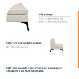 Sofá sem Braço 75cm Calla Cabecasa Madeiramadeira - 3