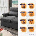 Ver imagem 4 de Sofá Retrátil Reclinável Paris 200cm Suede Velut com Molas no Assento - King House