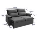 Ver imagem 5 de Sofá Retrátil Reclinável Paris 200cm Suede Velut com Molas no Assento - King House