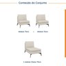 Sofá Modular 3 Lugares com Chaise 225cm Calla CabeCasa MadeiraOriginals - 2