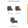 Sofá Modular 3 Lugares com Chaise 225cm Calla CabeCasa MadeiraOriginals - 2