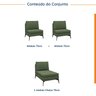 Sofá Modular 3 Lugares com Chaise 225cm Calla CabeCasa MadeiraOriginals - 2
