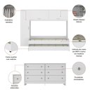 Ver imagem 3 de Quarto Infantil Modulado Bicama com Guarda-Roupa e Cômoda Pulse Multimóveis MP4850 Branco