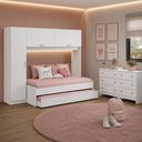 Ver imagem 1 de Quarto Infantil Modulado Bicama com Guarda-Roupa e Cômoda Pulse Multimóveis MP4850 Branco