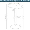 Ver imagem 4 de Kit 4 Banquetas Giratória Belo Horizonte Wave Rivatti Assento Estofado em Pvc Preto Base Aço