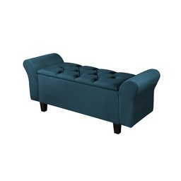 Recamier Baú Capitonê Veludo Azul Paris Ii 1,50m - 1 Recamier Baú Capitonê Veludo Azul Paris Ii 1,50m - 1