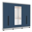 Ver imagem 2 de Roupeiro Casal Valência 6 Portas com Espelho 242x214cm Branco/Azul 240852