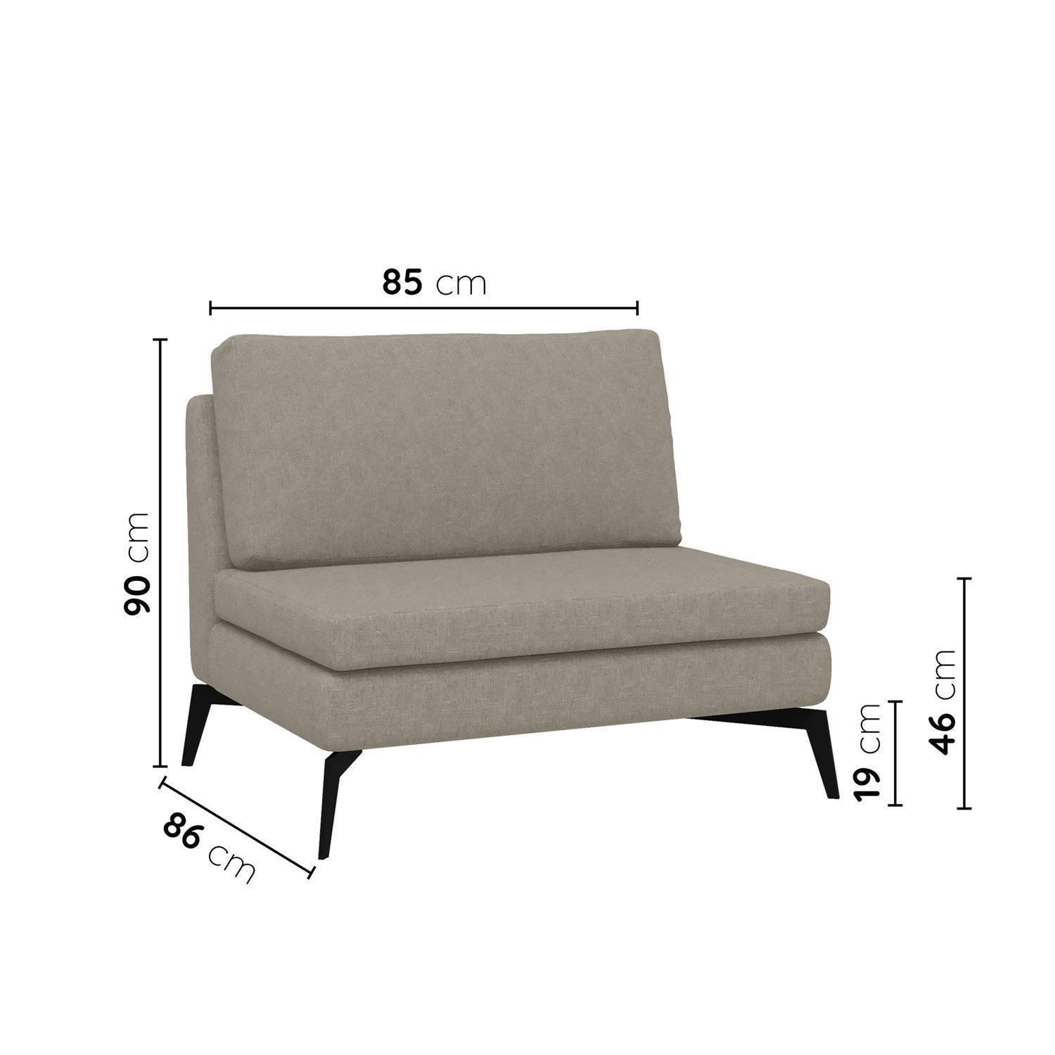 Sofá Modular 2 Lugares com Chaise 170cm Calla Cabecasa Madeiramadeira - 4