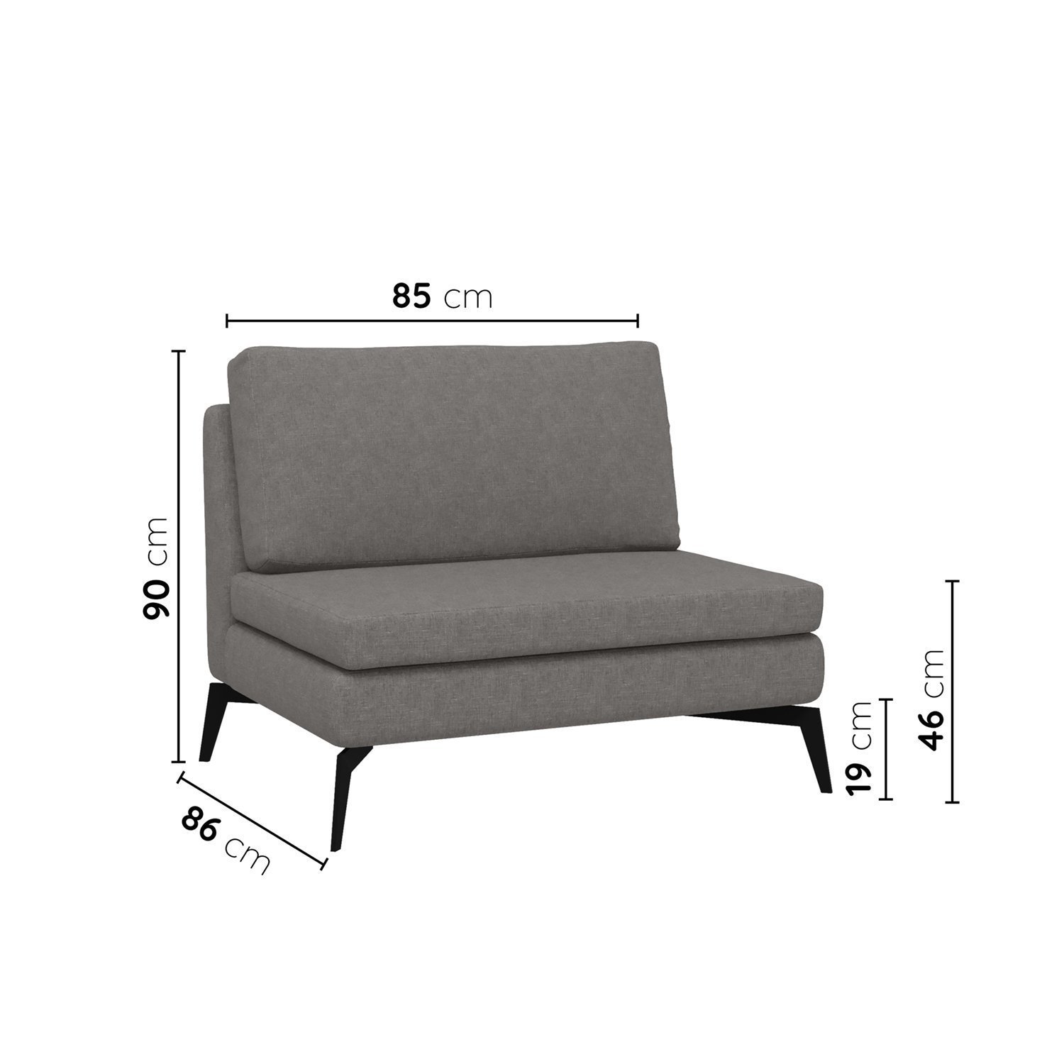 Sofá Modular 2 Lugares com Chaise 170cm Calla Cabecasa Madeiramadeira - 4