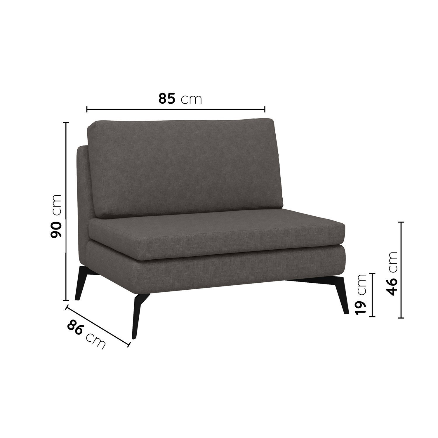 Sofá Modular 2 Lugares com Chaise 170cm Calla Cabecasa Madeiramadeira - 4