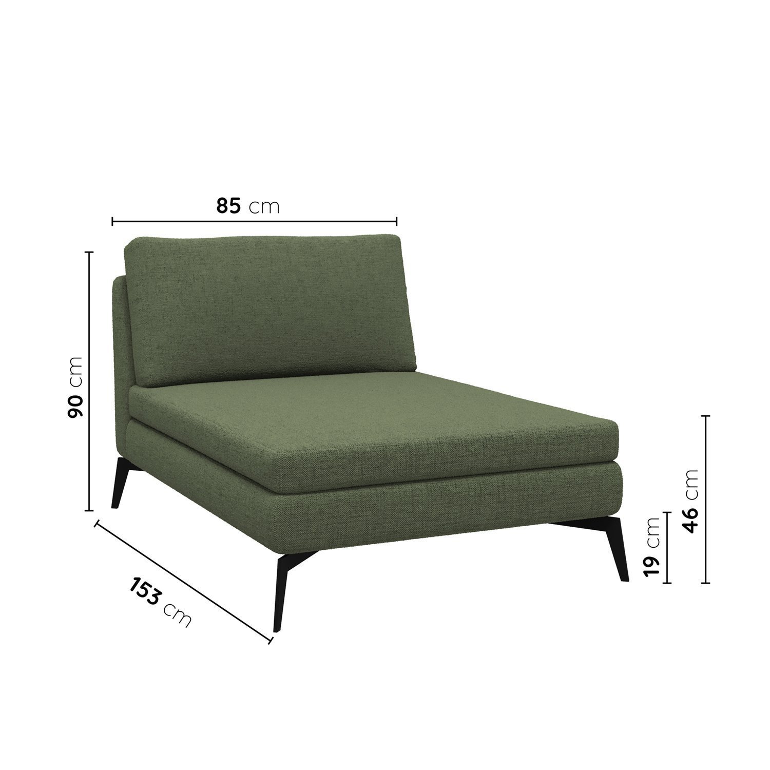 Sofá Modular 2 Lugares com Chaise 170cm Calla Cabecasa Madeiramadeira - 3