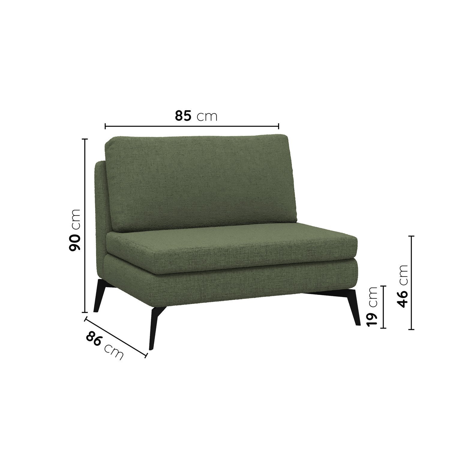 Sofá Modular 2 Lugares com Chaise 170cm Calla Cabecasa Madeiramadeira - 4