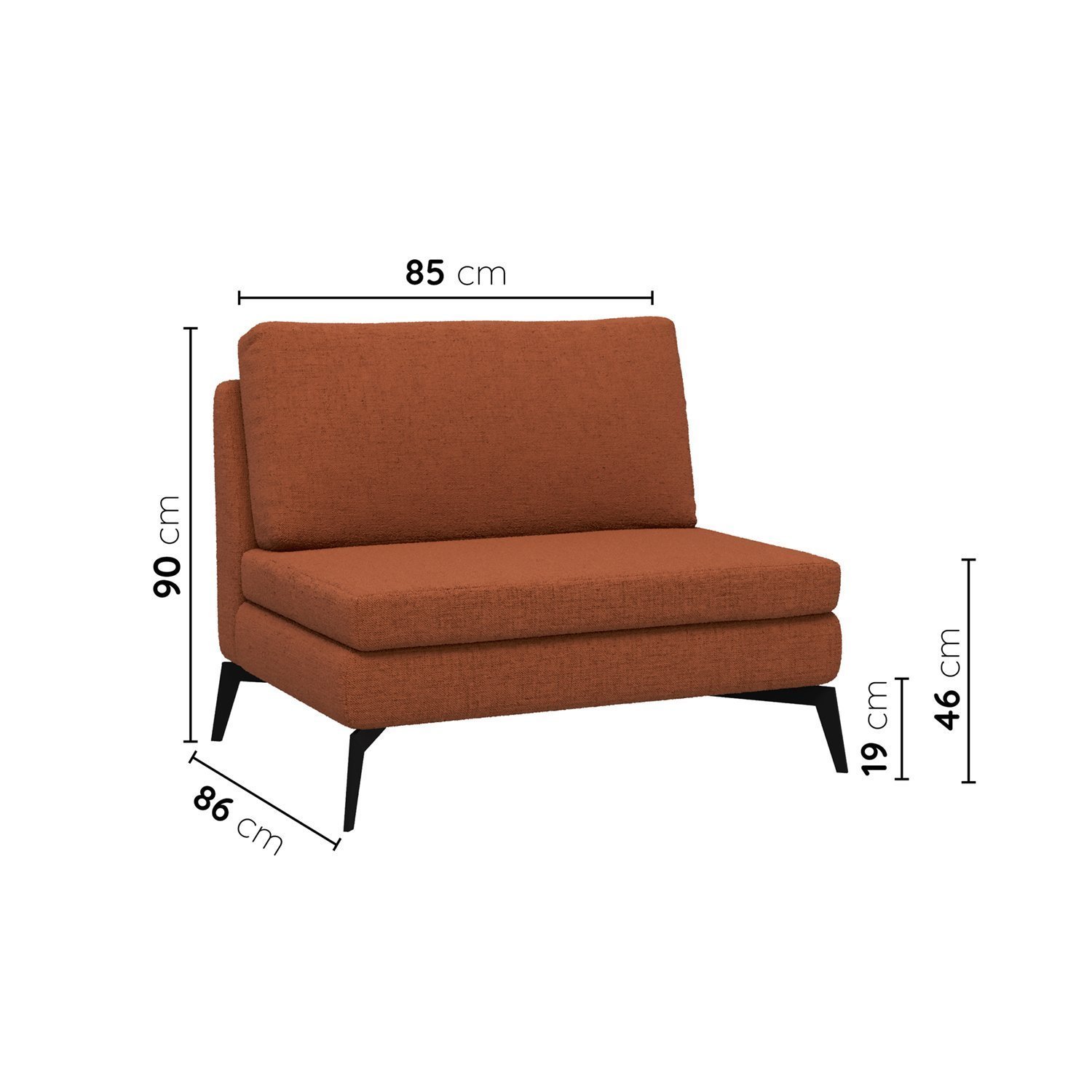 Sofá Modular 2 Lugares com Chaise 170cm Calla Cabecasa Madeiramadeira - 4