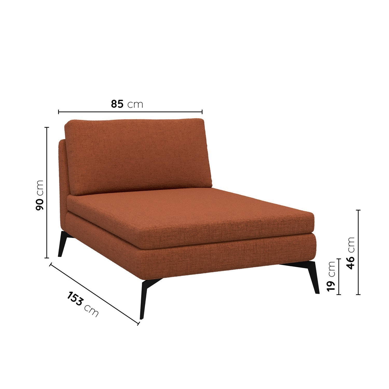 Sofá Modular 2 Lugares com Chaise 170cm Calla Cabecasa Madeiramadeira - 3