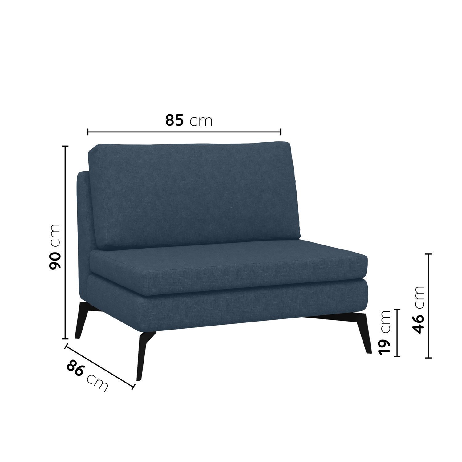 Sofá Modular 2 Lugares com Chaise 170cm Calla Cabecasa Madeiramadeira - 4