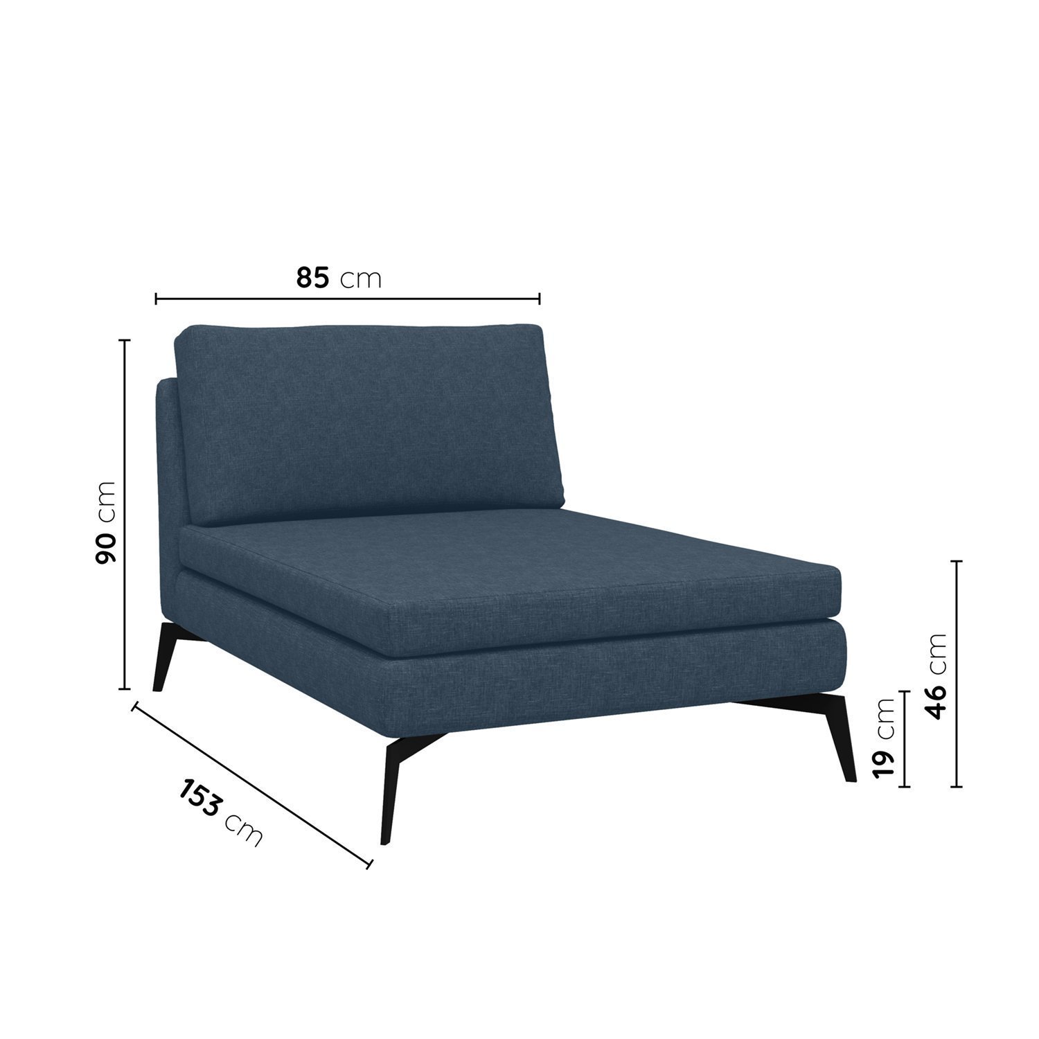 Sofá Modular 2 Lugares com Chaise 170cm Calla Cabecasa Madeiramadeira - 3