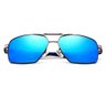 Óculos de Sol Masculino Design Alumínio Lente Espelho Polarizada Uv400 Azul - 3