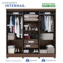 Ver imagem 5 de Guarda-Roupa Casal 6 Portas e 2 Gavetas Safira Marrom/Castanho/Off White Arenas
