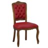 Cadeira de Jantar Clássica Estilo Luiz Xv Capitonê Courino Vermelho Soberati - 1
