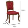 Cadeira de Jantar Clássica Estilo Luiz Xv Capitonê Courino Vermelho Soberati - 4