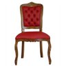Cadeira de Jantar Clássica Estilo Luiz Xv Capitonê Courino Vermelho Soberati - 2