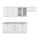 Ver imagem 4 de Cozinha Compacta 280cm Americana com Vidro 5 Peças 10 Portas 3 Gavetas Henn - Branco Hp Fosco