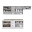 Ver mais imagens de Cozinha Compacta 280cm Americana com Vidro 5 Peças 10 Portas 3 Gavetas Henn - Branco Hp Fosco