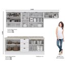 Ver imagem 2 de Cozinha Compacta 280cm Americana com Vidro 5 Peças 10 Portas 3 Gavetas Henn - Branco Hp Fosco