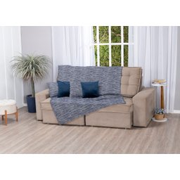 Xale de Jacquard Manta de Sofá Poltrona Cama 2,40m X 1,50m:mesclado Azul Marinho - 1