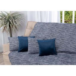 Xale de Jacquard Manta de Sofá Poltrona Cama 2,40m X 1,50m:mesclado Azul Marinho - 2