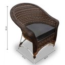 Ver imagem 2 de Conjunto de Poltronas Fibra Sintética Bali Alumínio - 4 Poltronas + 1 Mesa Centro - Tecido Lisato Gr