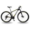 BICICLETA 29 PUMABIKE LINCE 24V STEEZ, FREIO MEC, SUSP 80MM, PRETO COM BRANCO E AMARELO, 19 - 1