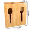 Porta Talheres Duplo em Bambu 16,5x15x10cm - 2