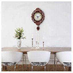 Relógio De Parede Cobre Quartz Clock Luxo Com Pendulo 59cm - 3