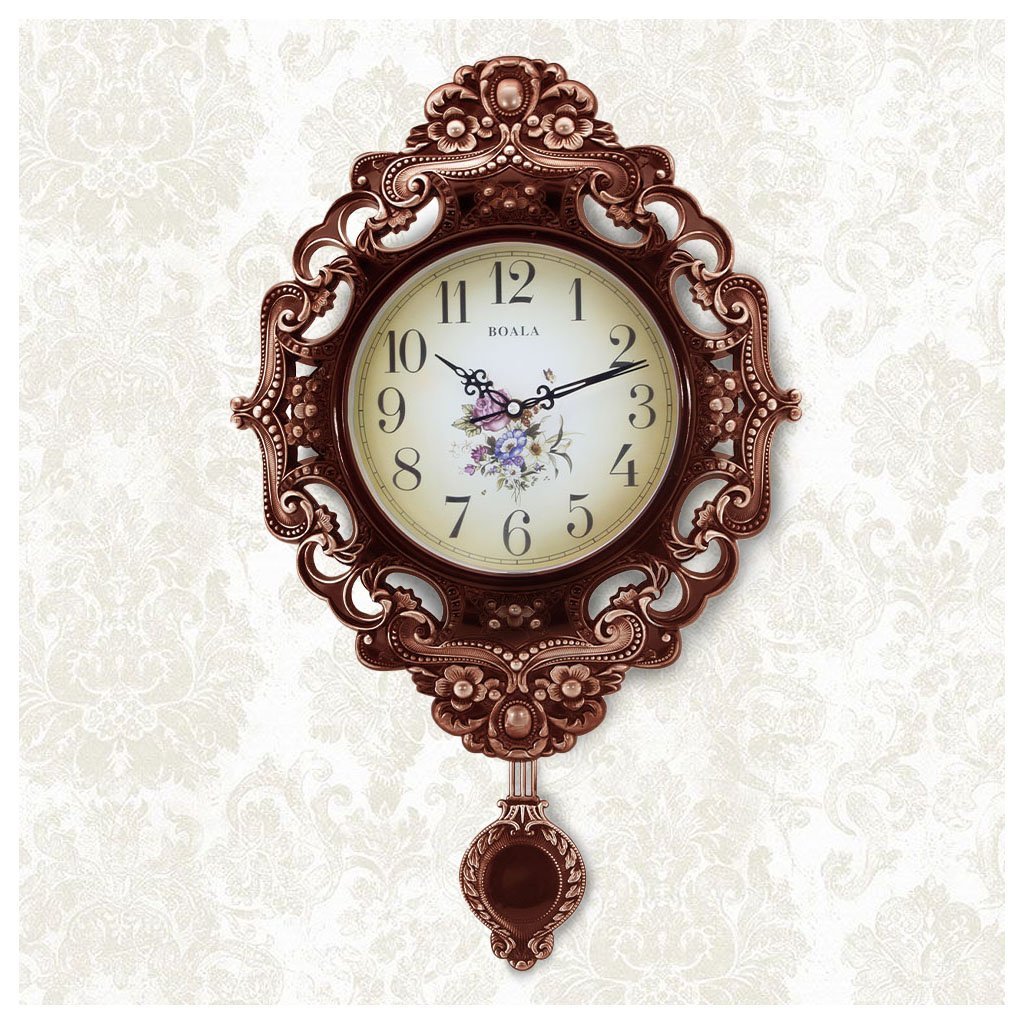 Relógio De Parede Cobre Quartz Clock Luxo Com Pendulo 59cm