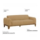 Ver imagem 3 de Sofá Molino 3 Lugares 210cm Pés Madeira Castanho Bouclé Camel - Nexta Casa