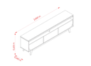 Ver imagem 6 de Bancada Selene 2m para Tv até 75'' com 3 Gavetas e Pés Retrô - Cinamomo/off White Madetec