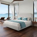 Ver imagem 4 de Cama Casal Flutuante com Cabeceira 140cm Aura W01 Bouclê Cinza - Lyam Decor