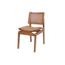 Ver imagem 1 de Cadeira Jantar Palhinha Assento Estofado Megan Conforto Cor Nozes:couro Ecológico Durango Kaki