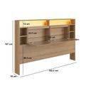 Ver imagem 3 de Cabeceira Casal e Queen com LED e Organizador Genebra