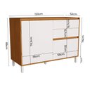 Ver imagem 5 de Balcão 120cm 1 Porta 2 Gavetas 1 Porta Temperos Cozinha Milão Branco/Ártico/Freijó Rocks