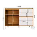 Ver imagem 6 de Balcão 120cm 1 Porta 2 Gavetas 1 Porta Temperos Cozinha Milão Branco/Ártico/Freijó Rocks