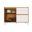 Ver imagem 3 de Balcão 120cm 1 Porta 2 Gavetas 1 Porta Temperos Cozinha Milão Branco/Ártico/Freijó Rocks