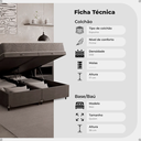 Ver imagem 2 de Baú Queen Bipartido + Colchão D33 One Face - Suede Cinza - e-Shop Casa