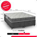 Ver imagem 3 de Baú Queen Bipartido + Colchão D33 One Face - Suede Cinza - e-Shop Casa