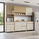 Ver imagem 3 de Armário de Cozinha Completa 100% Mdf 11 Portas 5 Gavetas Cléo Madeirado/off White Nesher